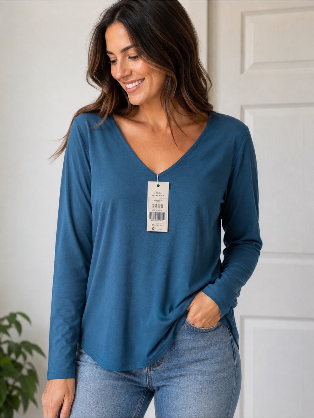 Boden NWT V-Neck Long Sleeve Top